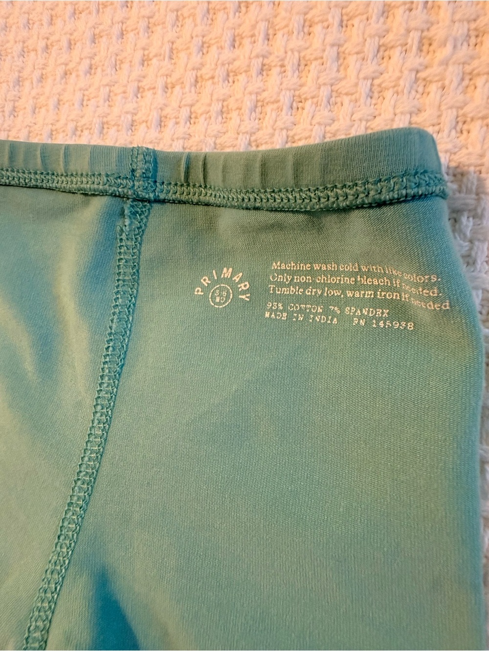 Primary Baby Girls’ Stretch Bike Shorts in Teal and Orange - Picture 3 of 4